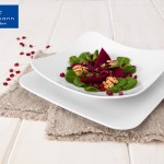 Coup fine dining πορσελάνινο τετράγωνο πιάτο λευκό σετ των έξι τεμαχίων 22 εκ