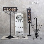 Επιδαπέδια ταμπέλα μεταλλική open close σε μαύρο χρώμα 58x22x110 εκ