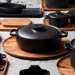 Τηγανάκι Lava stoneware τετράγωνο σε μαύρο χρώμα σετ των δύο τεμαχίων 22x16 εκ