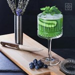 Elysia Cocktail ποτήρι σκαλιστό διάφανο από γυαλί σετ τεσσάρων τεμαχίων 10.1x19.8 εκ