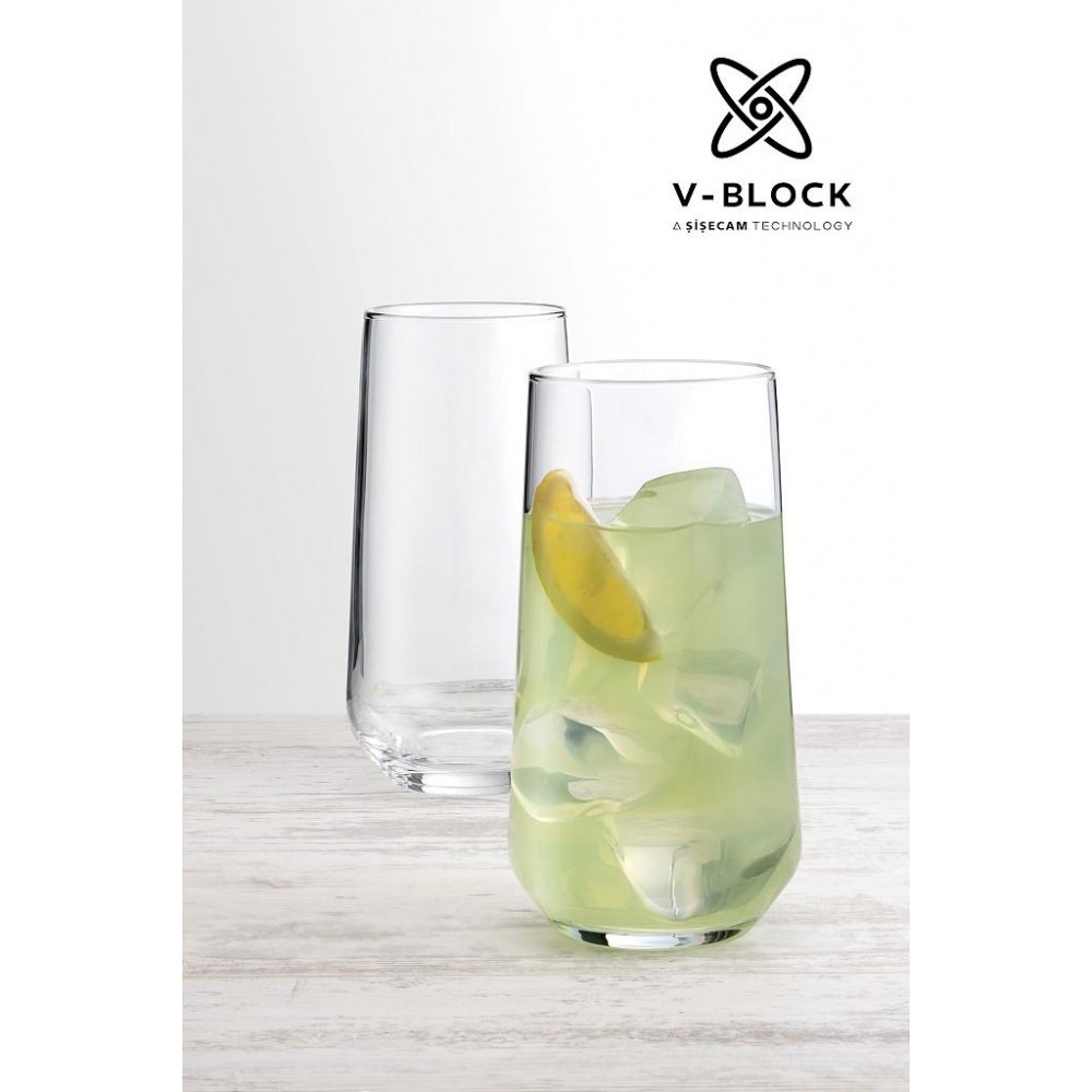 Allegra V-Block ποτήρια νερού ή ποτού με αντιβακτηριακές ιδιότητες σετ των έξι 8x15 εκ