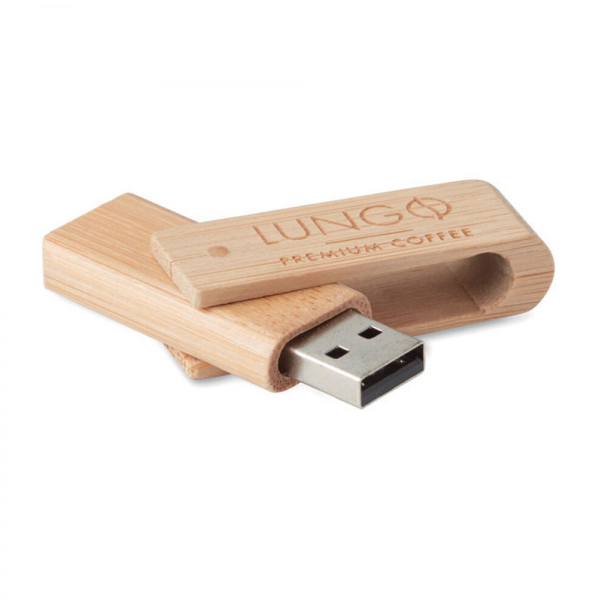 Bamboo Casing USB μονάδα αποθήκευσης σε φυσική απόχρωση 6.4 εκ