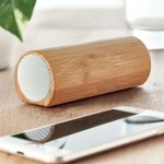 Speakbox Bluetooth ασύρματο στερεοφωνικό ηχείο επαναφορτιζόμενο σε φυσική απόχρωση μπαμπού 14x4.6x5 εκ